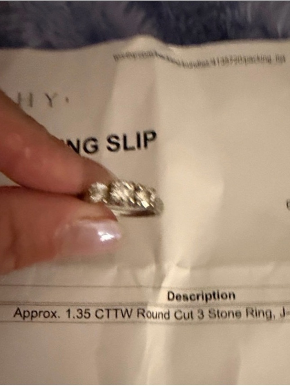 Zales Silver Three-Stone Round Cut Ring with Clear Stones
